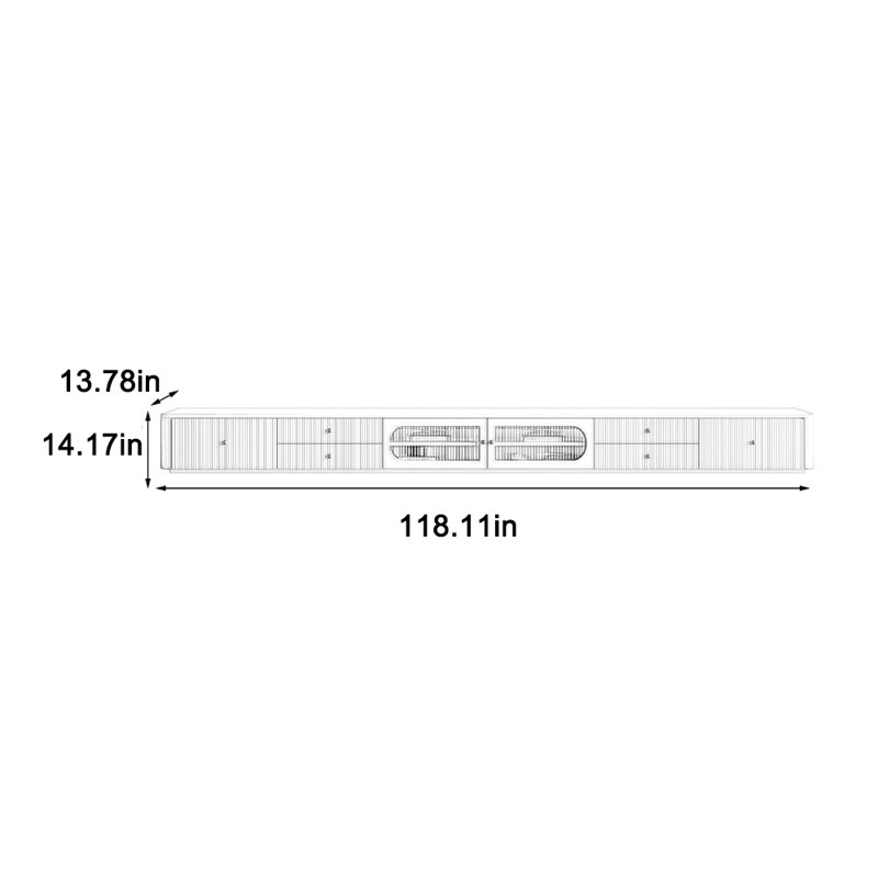 Meuble télé multifonctionnel de grande capacité, L 118,11 po