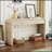Unique Retro Silhouette Console Table With Open Style, Two Top Drawers For Entrance, Dinning Room, Living Room (Natural Wood Wash)-1052273705