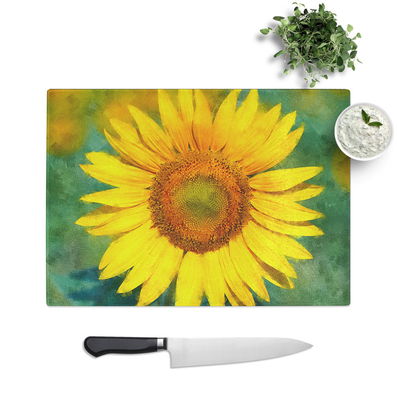 Tempered Glass the Sunflower Chopping Board, 28.5 cm x 39 cm