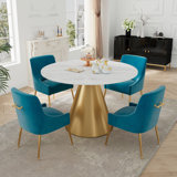 Magallanes 4 - Person Marble Top Pedestal Dining Set