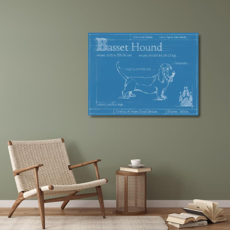 «17 Stories Harper, Ethan», art sur toile tendue avec châssis: Basset hound, H 28 po x l 36 po