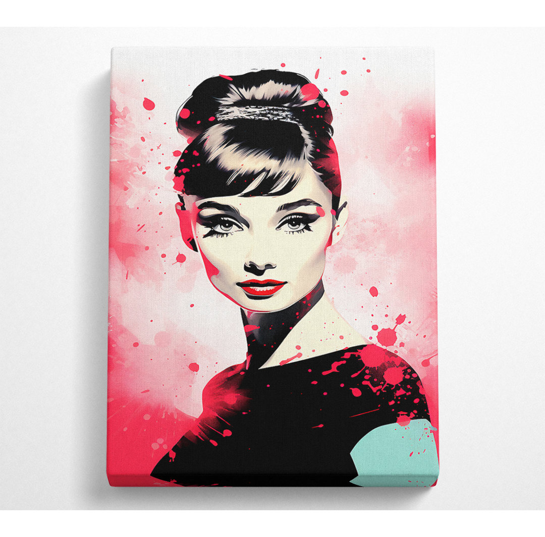 Kunstdruck Audrey Hepburn Roter Spritzer