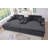 Corduroy Double-size Upholstered Chaise Lounge Sofa with Cup Holders-519770291