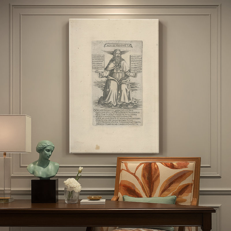 Le Moïse, de la maison des propulseurs et des sibylles, toile tendue par Francesco Rosselli, 24 po x 36 po