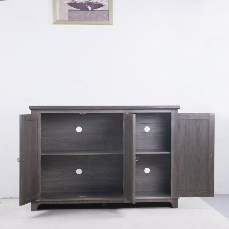 Buffet à 3 portes miroir, Marron foncé