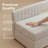 Upholstered Daybed with Vertical Channel Tufting, Pull-Out Trundle, Linen Beige, 3-in-1 Sofa Sleeper-406714411