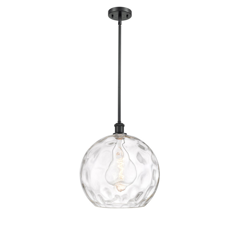 Luminaire suspendu sphère 1 lumière Cindi, DEL, Noir mat