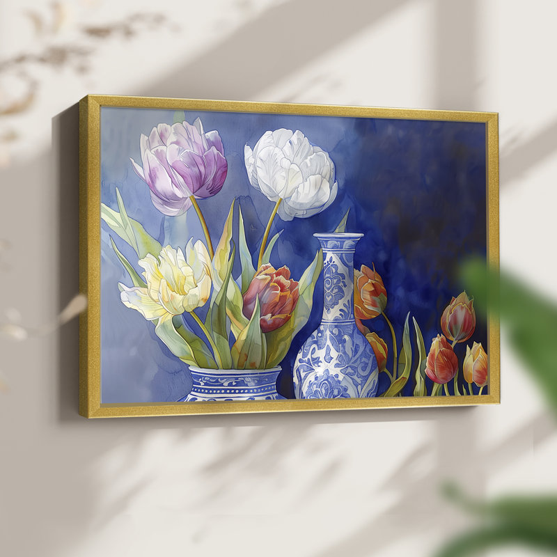 Série florale-CXV III - reproduction encadrée - réarmable, H 16 po x l 20 po
