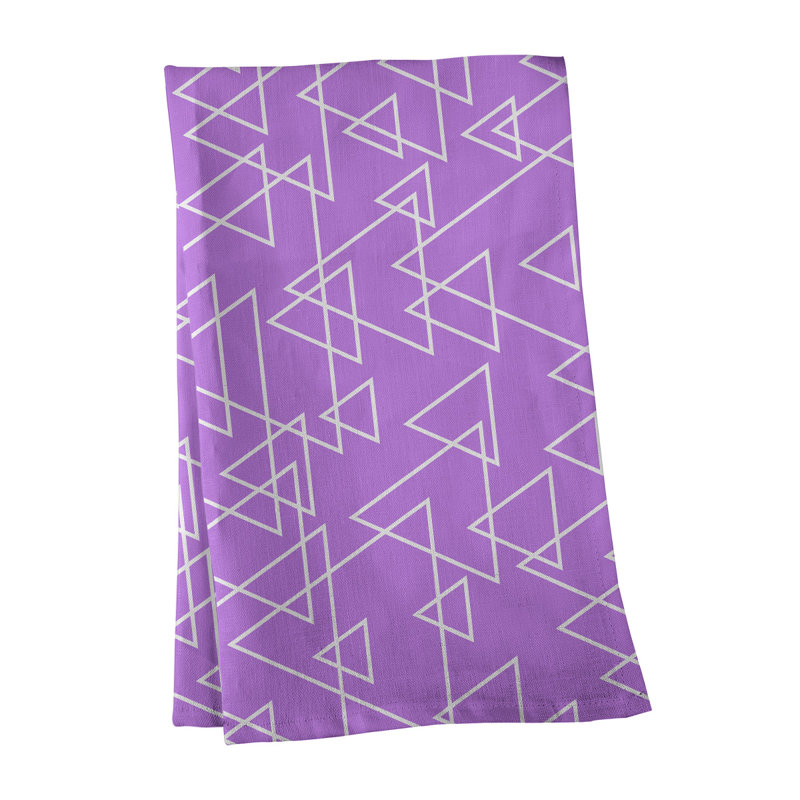 Serviette de thé en triangles de dispersion, Polyester sergé, Mauve