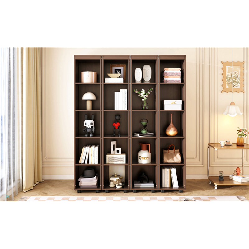 Grand lit escamotable mural avec portes de rangement, Espresso