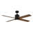 52" Cairns 4 - Blade Standard Ceiling Fan in Black with Brown Blades with Remote Control and Light Kit Included-1237064241
