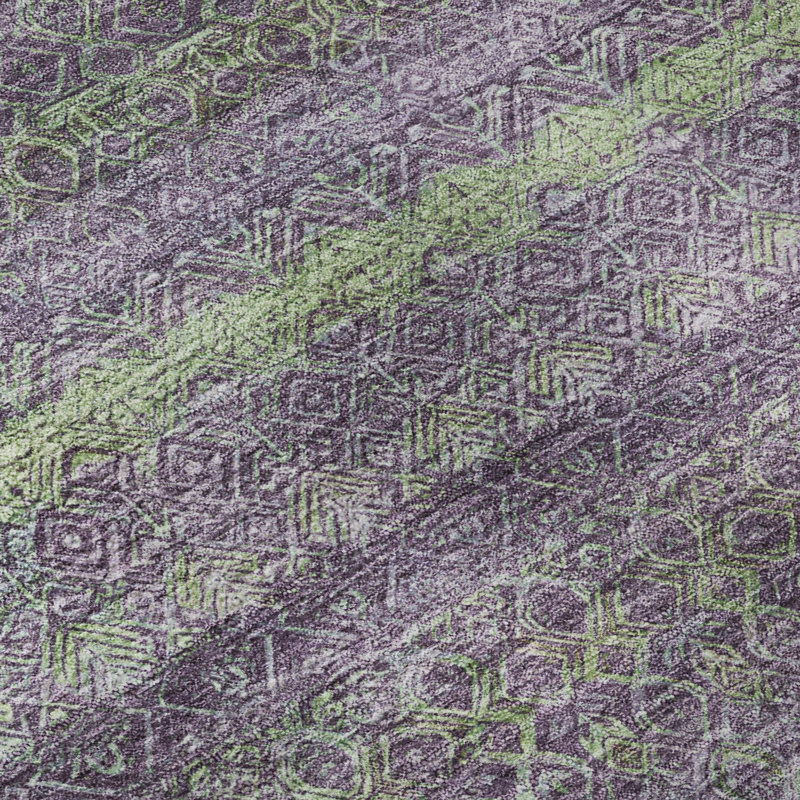 Premium Machine Washable Mayfield Striped Rug, 10' x 14', Purple