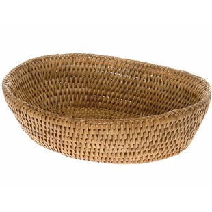 Vintiquewise 16- Inch Decorative Willow Round Fruit Bowl Bread