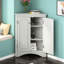 Armoire triangulaire moderne gris - tablettes réglables pour une salle de bain tendance avec amplement d'espace de rangement-121364620