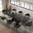 Extendable 63 to 94" 10-Seat Black Sintered Stone Dining Table with Carbon Steel Base, Large Modern Rectangular Dining Room Table For Home, Kitchen, Living Room-837425700-830257066