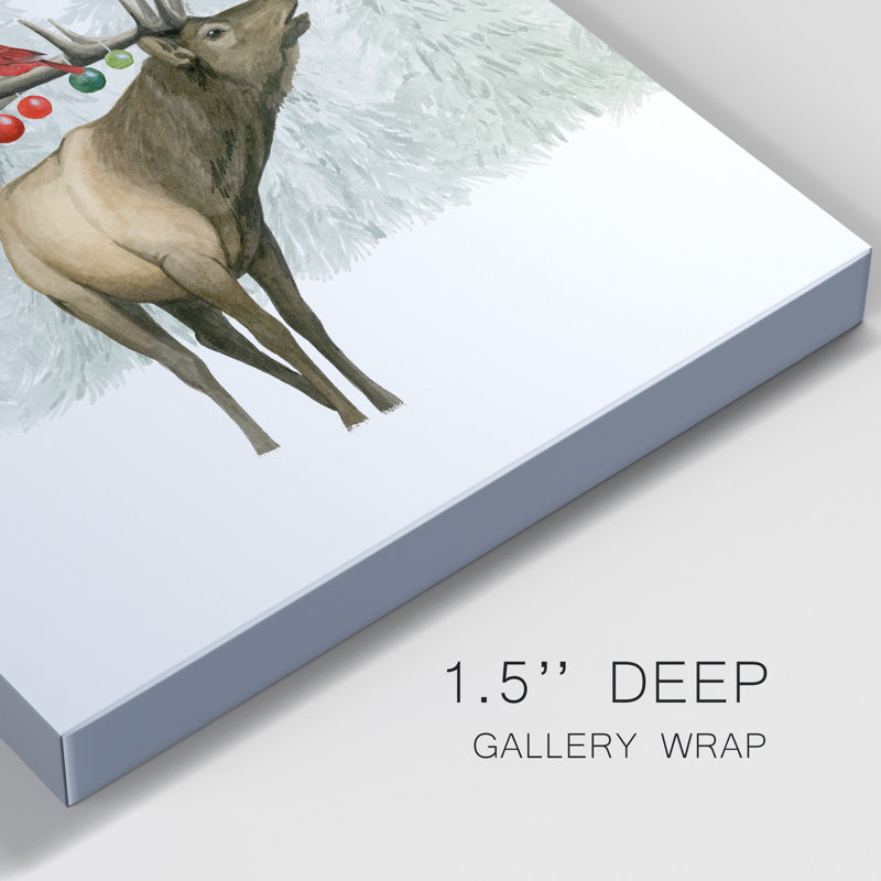 Festive Forest II - Toile tendue avec châssis de qualité supérieure - prête à être accrochée, H 8 po x l 8 po x P 1,5 po