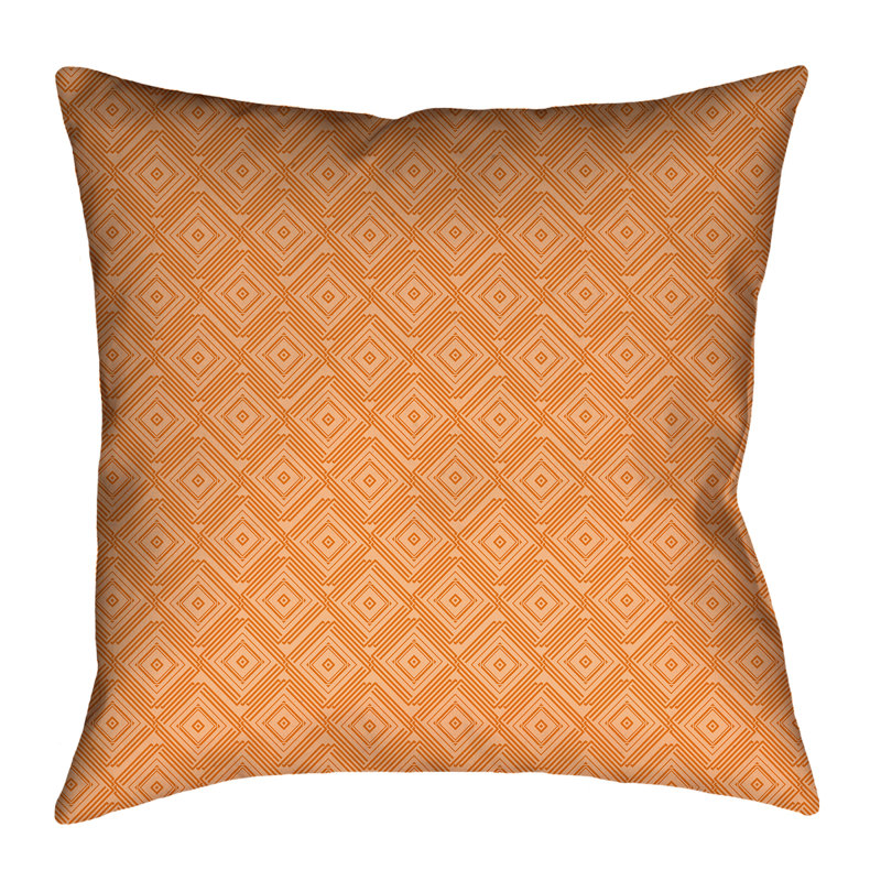 Coussin Katelyn Elizabeth, 14 po x 14 po, Orange, Simili suède