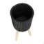 S / 2 DÉCORSEUR RIDGED 10/12 "AVEC PIEDS EN BOIS, NOIR (KD)