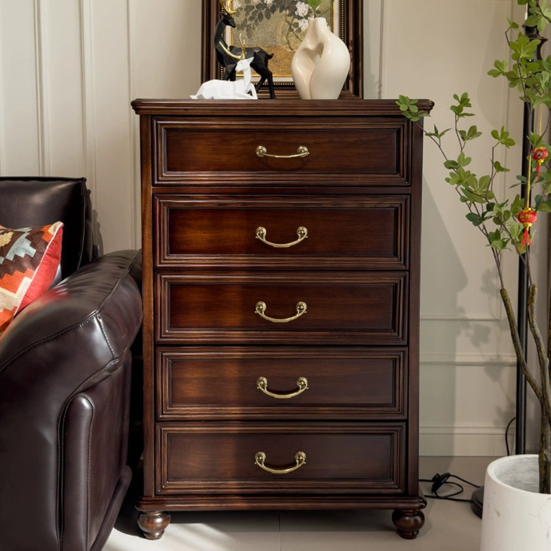 Dark Walnut Solid Wood Accent Cabinet