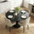 4 - Person Dining Table Sets With Round Table & 4 Upholstered Dining Chairs-1975620206