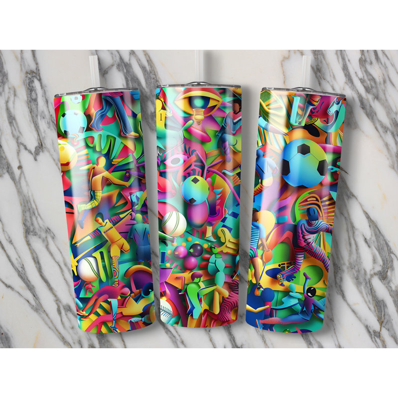 Choose Handmade Tumblers 591ml Vacuum Insulated Stainless Steel (18/8) Travel Tumbler with Straw