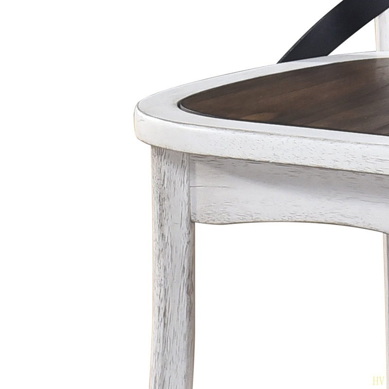 Ensemble de 2 chaises de salle à manger de style rustique moderne avec design rétro en X