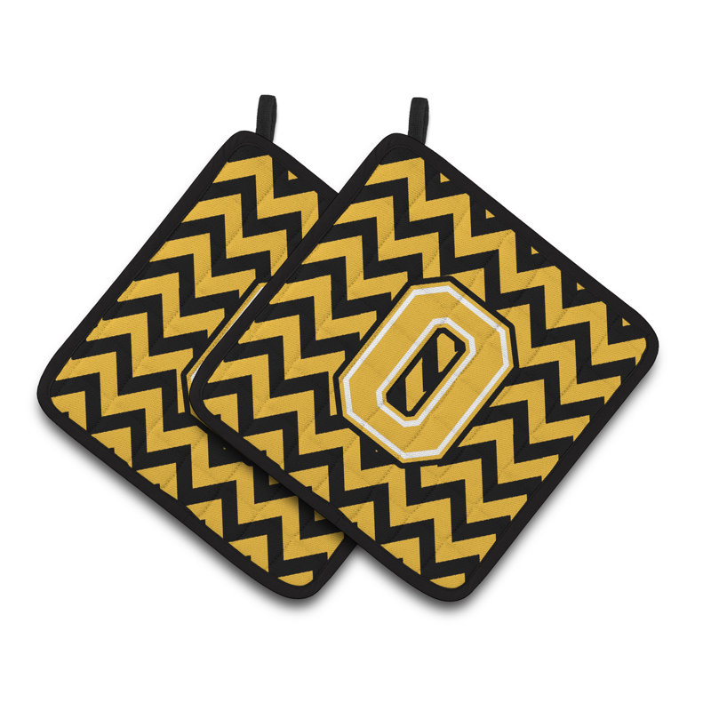 Poignée à chevrons, O, Noir / or