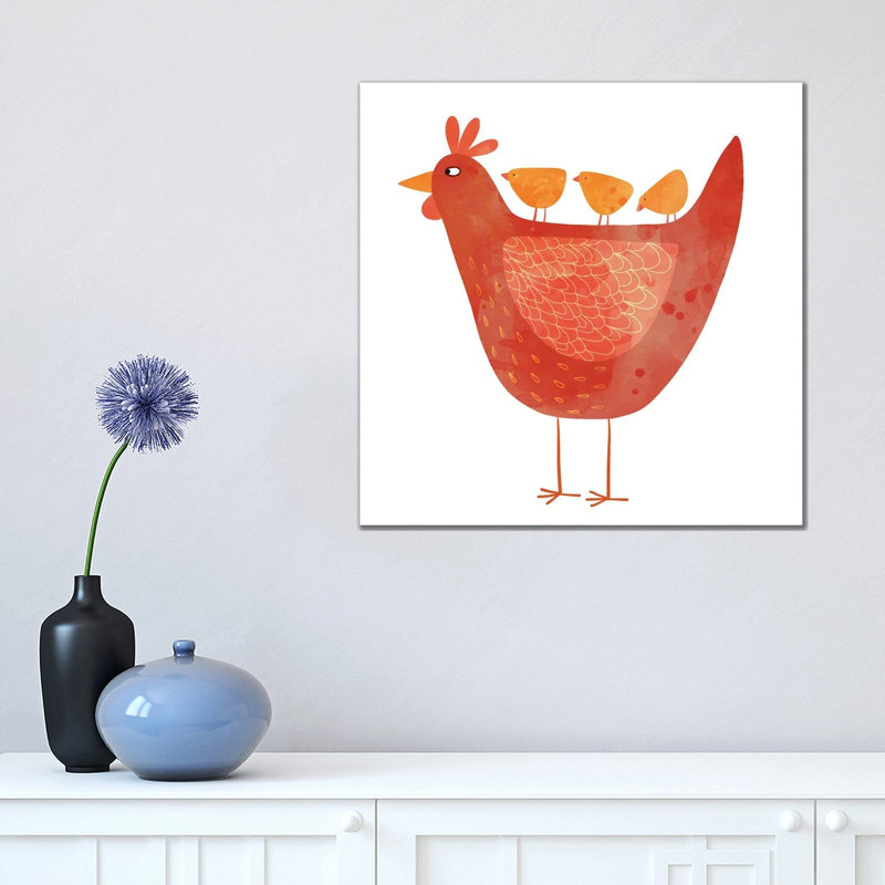 Hen And Chicks by Nic Squirrell - Wrapped Canvas Print, 45.72 cm H x 45.72 cm W