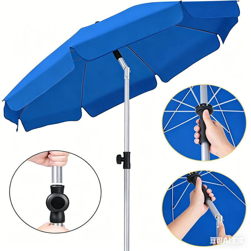 180cm Balcony Parasol, Blue