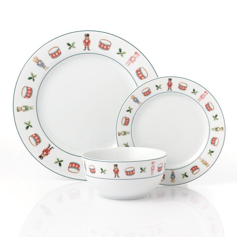 Waterside 12pc Nutcracker Christmas Porcelain Dinner Set