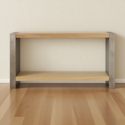 Mirod Vintage Industrial Console Table - Dovetail Joinery & Distressed Wood Veneer Finish for Entryway, Living Room or Hallway