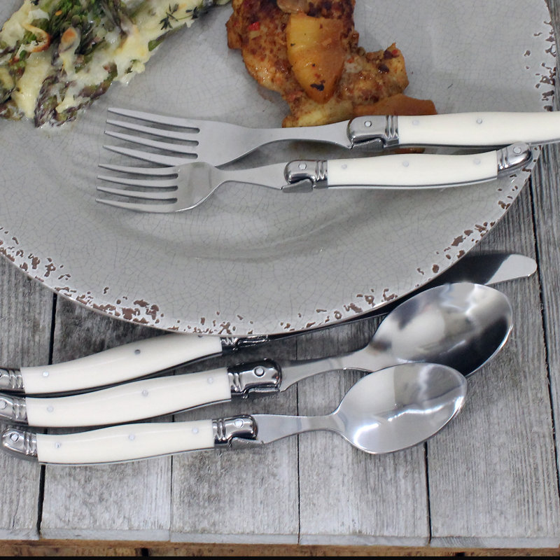 Laguiole 20 - Piece Stainless Steel Flatware Set - Service for 4, Ivory