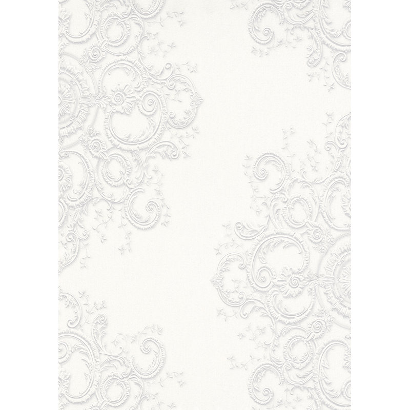 Panneau de papier peint texturé L 2,8 pi x l 21 po, Blanc / gris