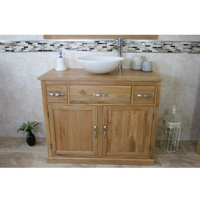 Sofia 1000 mm Freestanding Single Vanity with Vessel Stone Basin