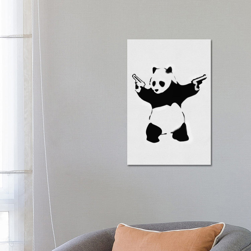 Panda With Guns - Wrapped Canvas Painting, 66.04 cm H x 45.72 cm W x 1.91 cm D