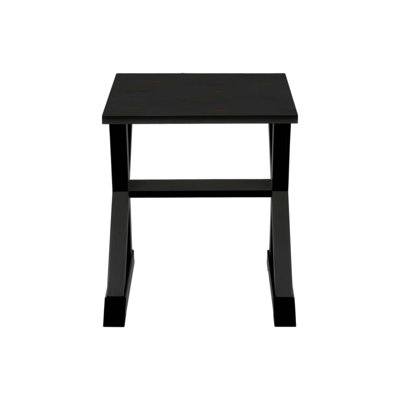 Versatile Transitional Veneer Accent Table with Trestle Base, Ideal for Living Room and Bedroom Use