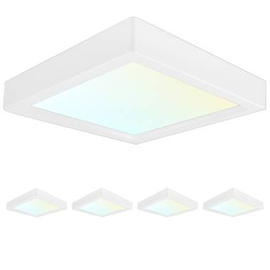 Luxrite 2x4 FT Surface Mount LED Flat Panel 3 Color Selectable 5000 Lm  0-10V Dimmable 120-277V Damp Rated