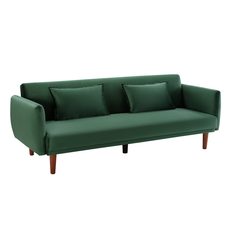 Deidri 76.18'' Velvet Convertible Sofa