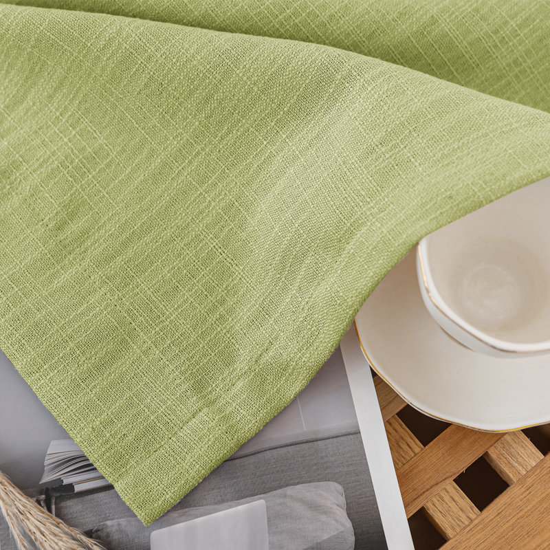 Kambi Linen Blend Semi-Sheer Curtain Panel Pair, Sage, 52" W x 96" L