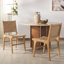 Chaise en cuir tissé d'Yvona-680503936