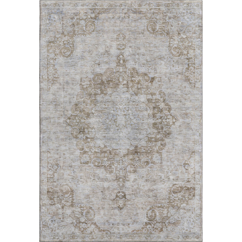 Premium Machine Washable Barry AMF1238 Global Rug, Rectangle 3' x 5'
