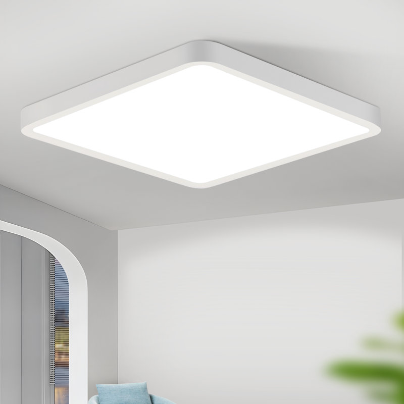 Plastic LED Flush Mount, White, Matt