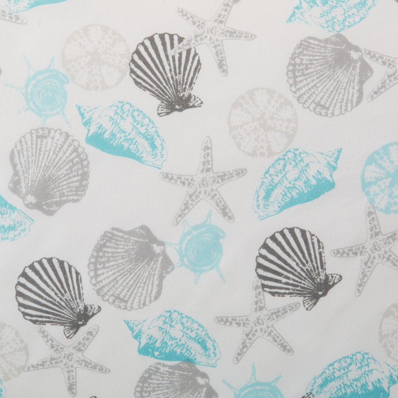 King Coastal Seashell Print Microfiber Sheet Set