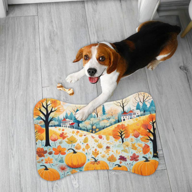 Paysage d'automne - tapis d'alimentation en os 1 pièce