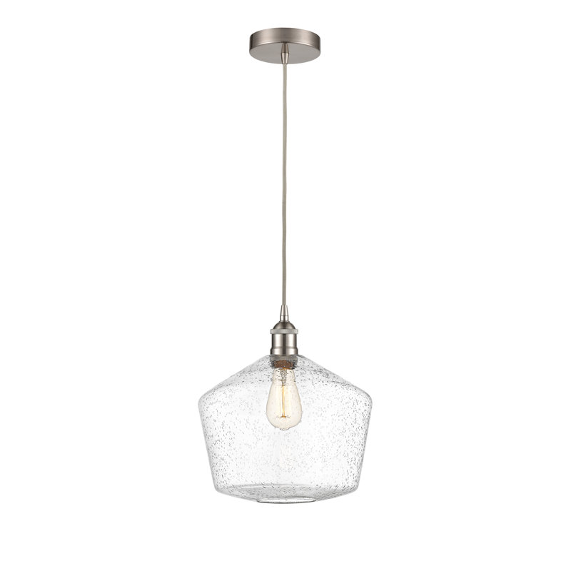 Luminaire suspendu simple à 1 lumière Gabbie, Nickel satiné brossé