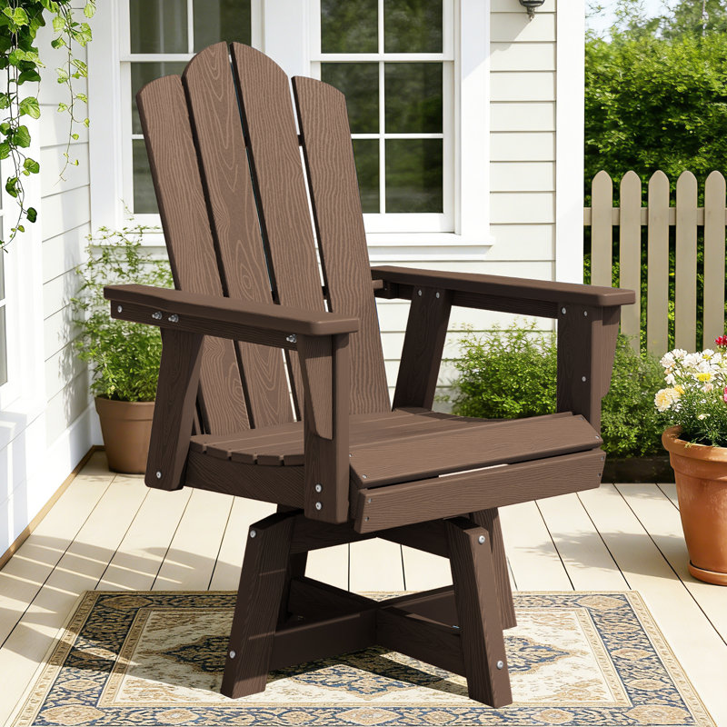 Chaise de salle à manger pivotante extérieure Hdpe, Brown