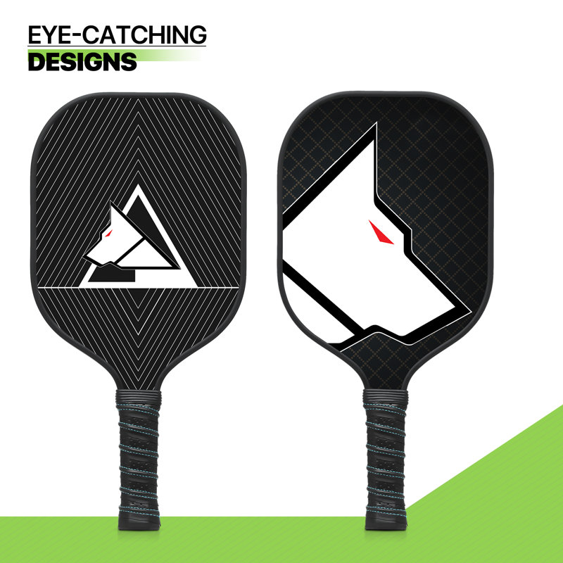 Raquettes de pickleball en fibre de carbone avec 4 balles de pickleball intérieures et extérieures et sac de transport portable Conception légère et durable