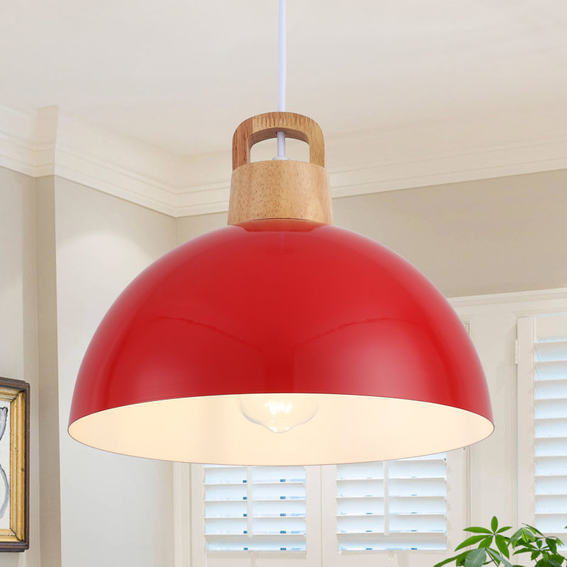 Joylin 11.81" Single Pendant, Rouge
