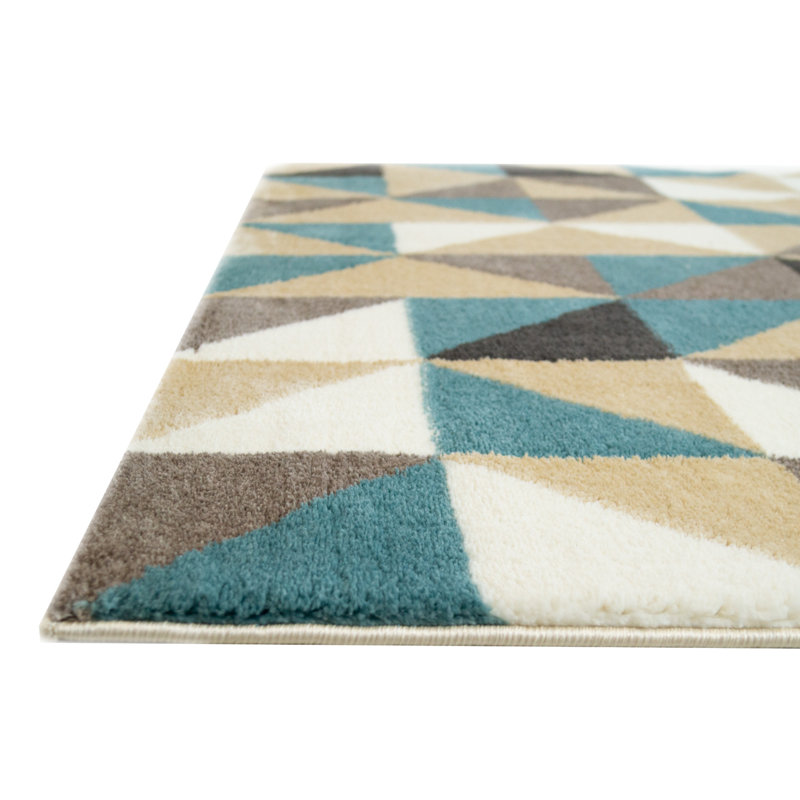 Tapis à motif géométrique brun Altheimer, Rectangle 3 pi 4 po x 5 pi