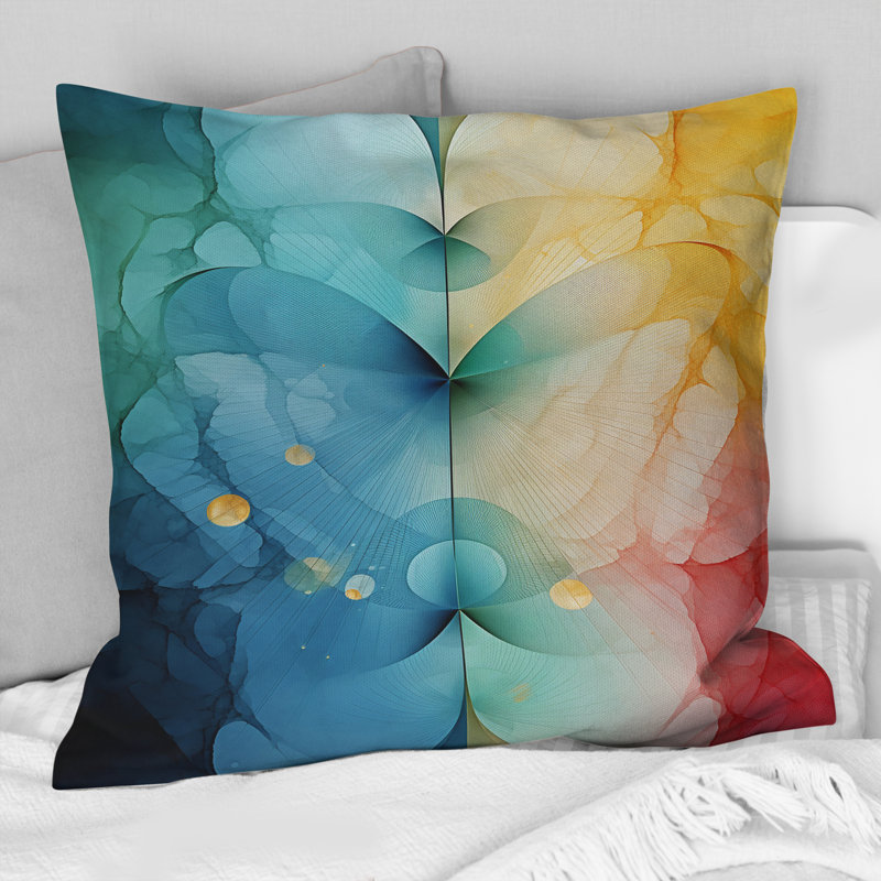 Contemplating Divinity Circular Harmony V - Abstract Geometric Printed Throw Pillow